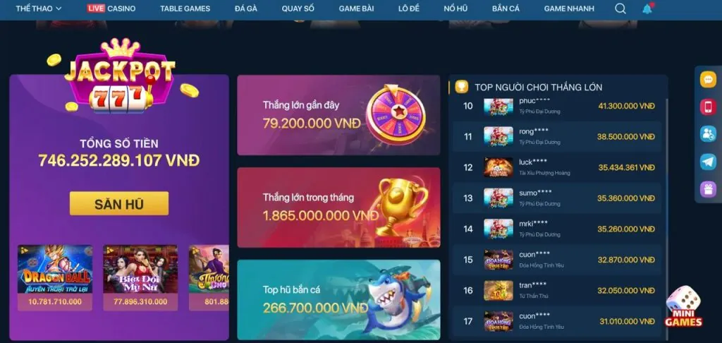 Trò chơi áp dụng khuyến mãi 888win
